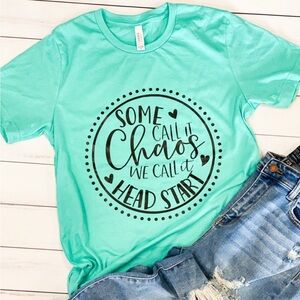 Head Start Teacher Tee Bella Canvas Mint Green Short Sleeve Tee